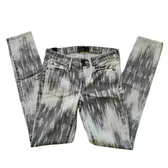 Vince Dylan Beat Down White Gray Coated Denim Skinny Jeans Stretch 24 - Picture 3 of 15